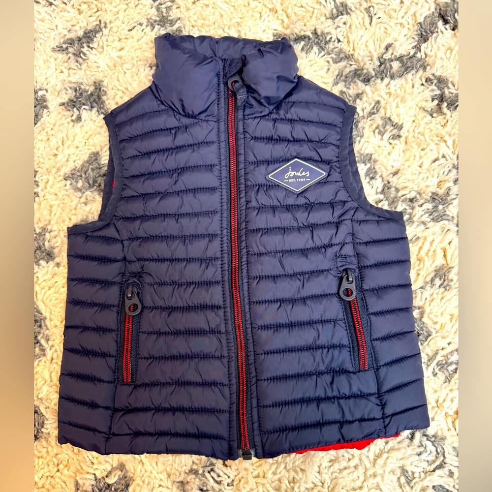 Joules Baby Navy Puffer Vest Size 12M Like New